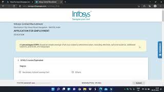 how to fill form in Infosys | hiring in Infosys Fresher || Education Analysist