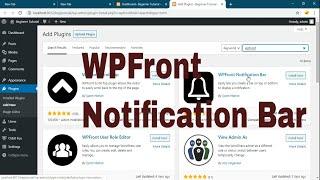 How To Add Notification Bar | WPFront Notification Bar | WordPress Tutorials For Beginners