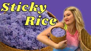 How to make STICKY RICE | Easy Khao Niew | Purple Rice | ເຂົ້າ ໜຽວ | DIY LAO FOOD