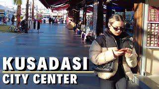 Kuşadası, Turkey - Virtual Walking Tour around the City - December 2021 [4K UHD]