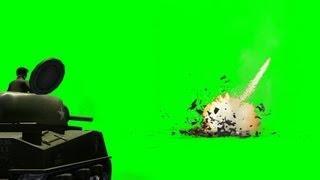 battle tank attack - green screen - free use