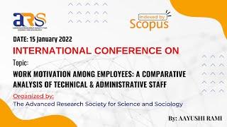 ARSSS | INTERNATIONAL CONFERENCE | PRESENTED BY: AAYUSHI RAMI | 15th JANUARY 2022