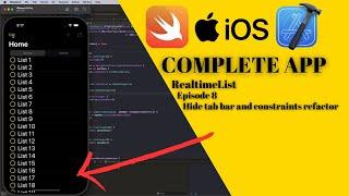How to hide tab bar? | RealtimeList ep. 8 (Swift 5, Xcode 15, iOS 17)