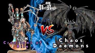 Creations of Bile vs Chaos Daemons | Pariah Nexus Competitive | Warhammer 40k Battle Report