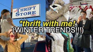 THRIFTING WINTER 2020 FASHION TRENDS (thrift with me) + thrift store TRY ON HAUL!