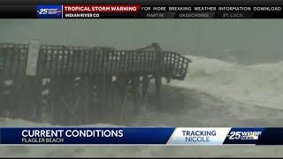 Nicole downgrades to tropical storm, now centered over Central Florida