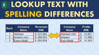 How to Lookup Names with Spelling Errors (All types of Spelling mistakes), Excel Vlookup and Xlookup