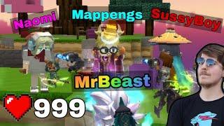 MrBeast VS 3 Blockman GO Youtuber in BedWars... (Blockman GO)