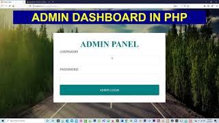 Admin Panel  in PHP Using MySQL Database | SOURCE CODE