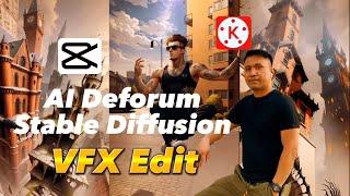 How To Edit AI Diforum Stable Diffusion Using Mobile Phone | CAPCUT And KineMASTER Editing