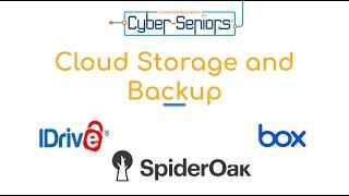 Cloud Storage and Backup: IDrive, Spider Oak and box