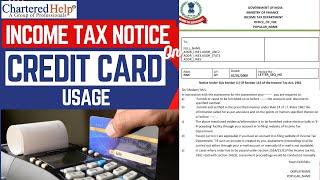 Credit Card Income tax Notice | Income Tax Notice on Credit Card Usage | What to Do? | #incometax