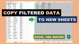 Copy Filtered Data To New Sheets Excel VBA Macro