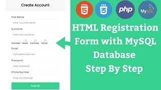 How to Create a HTML Form using MySQL Database  using PHP - Server Side Form Validation 