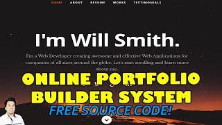 Online Portfolio Website Builder System using PHP MySQL | Free Source Code Download