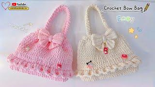 Móc Túi Nơ Đơn Giản Nhưng Siêu Xinh  Easy Crochet Bow Bag Tutorial | Mimi Handmade