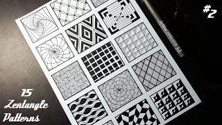 How to Draw Zentangle Patterns | Guide for Beginners | 15 Zentangle Patterns | Part 2 | Tutorial