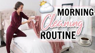 RELAXING MORNING CLEANING ROUTINE // POWER HOUR CLEAN WITH ME // MOM OF 3