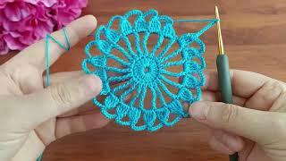 Wow! Wonderful easy, beautiful how to make eye catching crochet flower pattern/Göz alıcı tığ işi