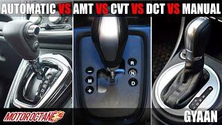 Automatic vs AMT vs DCT vs CVT vs Manual comparison | Hindi | MotorOctane