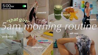 5AM morning routine  how to change your life, become THAT girl, productive planning healthy habits