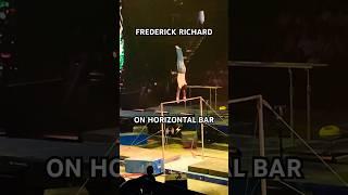 HORIZONTAL BAR WITH JEANS!  #frederickrichard #usagymnastics #goldoveramericatour