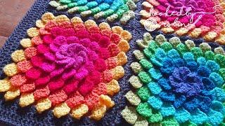 Crochet 3D Petal Granny Square Tutorial 