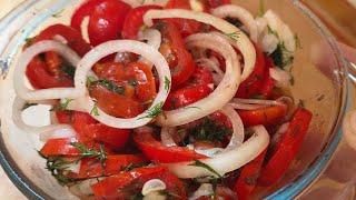 Закуска из Помидоров, Луком и Чесноком. Разлетается мгновенно! Tomato appetizer.