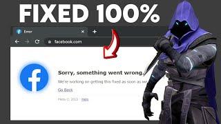 Sorry Something Went Wrong Facebook Error Fix | Facebook Login Problem 2024
