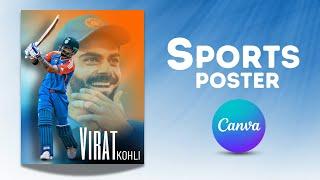 How to Create Professional Sports Poster Design using Canva | Virat Kohli