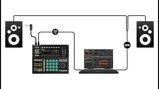 Connecting your Maschine Studio  to the keyboard and the Audio equipment