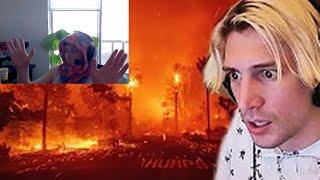 xQc Reacts to The California Fires - Benadyl Reacts