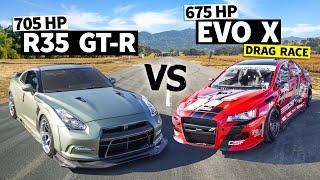 New School AWD Battle! Dustin Williams' 700hp GT-R vs 675hp Evo X