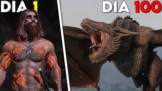 Passei 100 DIAS como um DRAGÃO colossal no Skyrim!