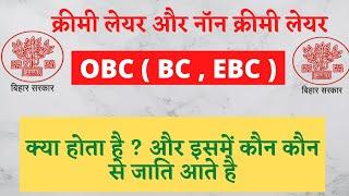 What is Creamy layer and non Creamy layer | OBC EBC BC kya hota hai और इसमें कौन कौन से जाति आते हैं