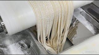 Amazing handmade cotton mass production process. A 20-year-old Korean fresh noodle factory.