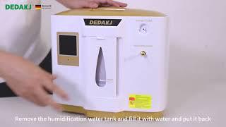 DEDAKJ oxygen concentrator Installation video（Portable DE-1LW Oxygenconcentrator with humidifier cup