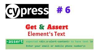 #Cypress - 6 | How to Get & Assert Element's Text in Cypress | NATASA Tech