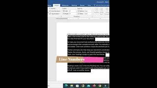 Microsoft Word - How To Add Line Numbers