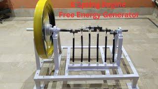 6 spring Engine free Energy generator real spring flywheel machine free energy