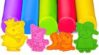 Peppa Pig Family NEW Play Doh Molds | Create & Learn Colors | Preschool Toddler Learning Video