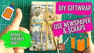 Make Your Own Gift Wrap Out of Newspaper and Scraps!  Yes, I'm Back!  DIY Gift Wrap