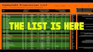 Premiering The New Egobyte83 Progression List