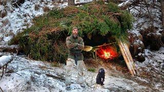 Building A Winter Survival Shelter In The Austrian Wilderness