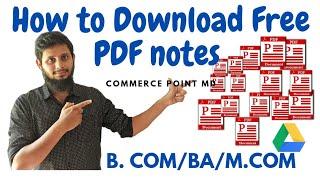 HOW TO DOWNLOAD FREE PDF NOTES FOR B.COM/BA/M.COM (CBCS) COURSE || NOTES FOR UG & PG