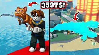 GETTING 359T$ CAT ROD and DIAMOND MECHALODON (Go Fishing) | Roblox