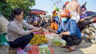 Harvest star fruit, cowpeas, and sticky corn to sell at the countryside market - Ly Tieu Tuyet