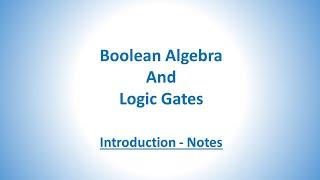 Boolean Algebra - Introduction -  Notes Day 1 | Sarita's Teachdesk