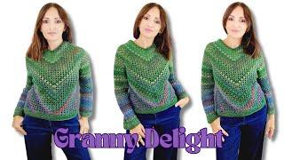 “Innamorati del Granny Delight: Il Maglione che Unisce Colore e Design!”