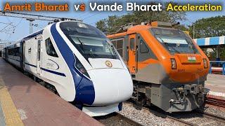 Superb Acceleration : Amrit Bharat vs Vande Bharat | 8 Car VB + 22 Coach AB Which is Best  ? | I R